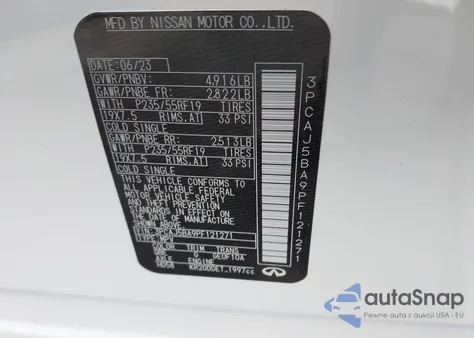 2023 Infiniti Qx50 Luxe from USA, damaged, VIN 3PCAJ5BA9PF121271